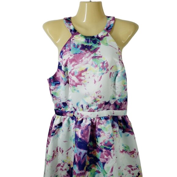 Parker Watercolor Floral Halter Open Back Dress Size 6‎ - Picture 3 of 9